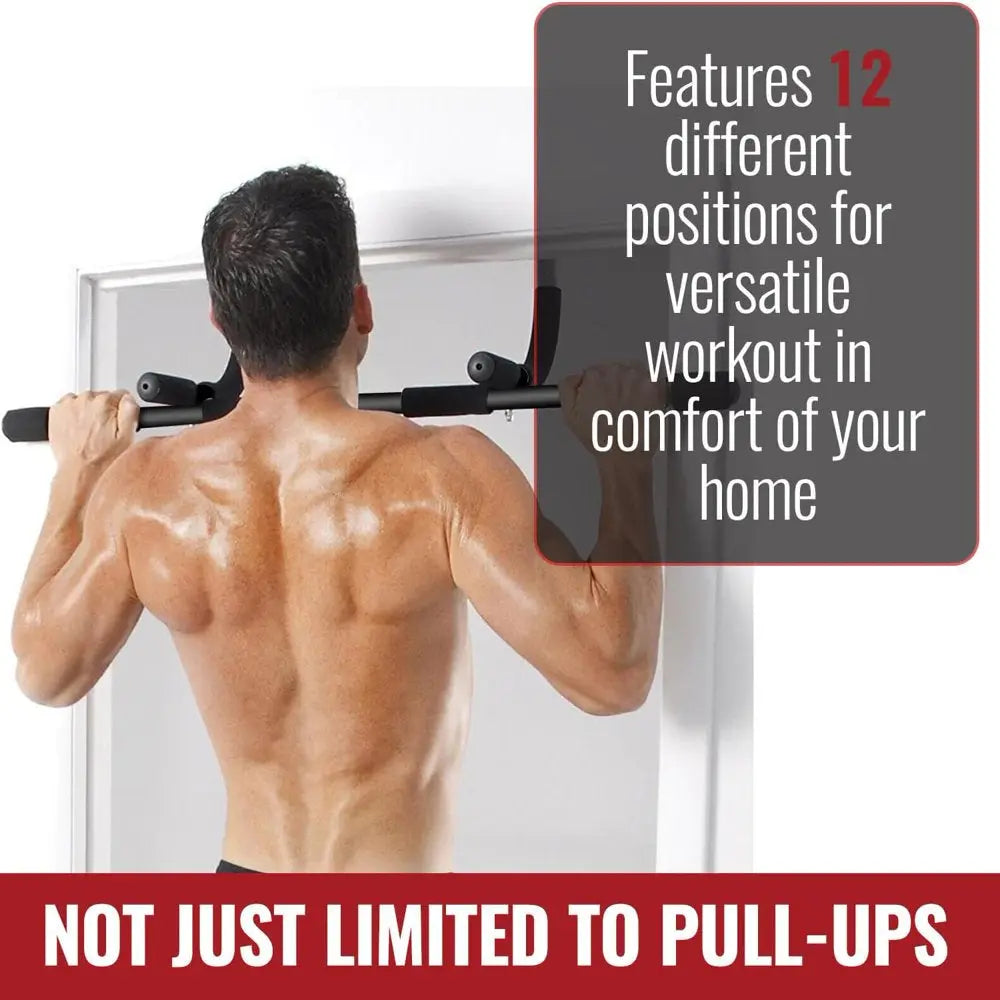 Pull up Bar with Water Bottle and Silicon Pads, Black