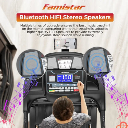 4.5HP Folding Treadmill Clearance for Home with 15 Auto Incline, Smart APP, 300Lbs, Hifi Bluetooth Speakers, 64 Programs, 10MPH Speed, Foldable Eletreadmill Running Machine, Knee Strap Gift